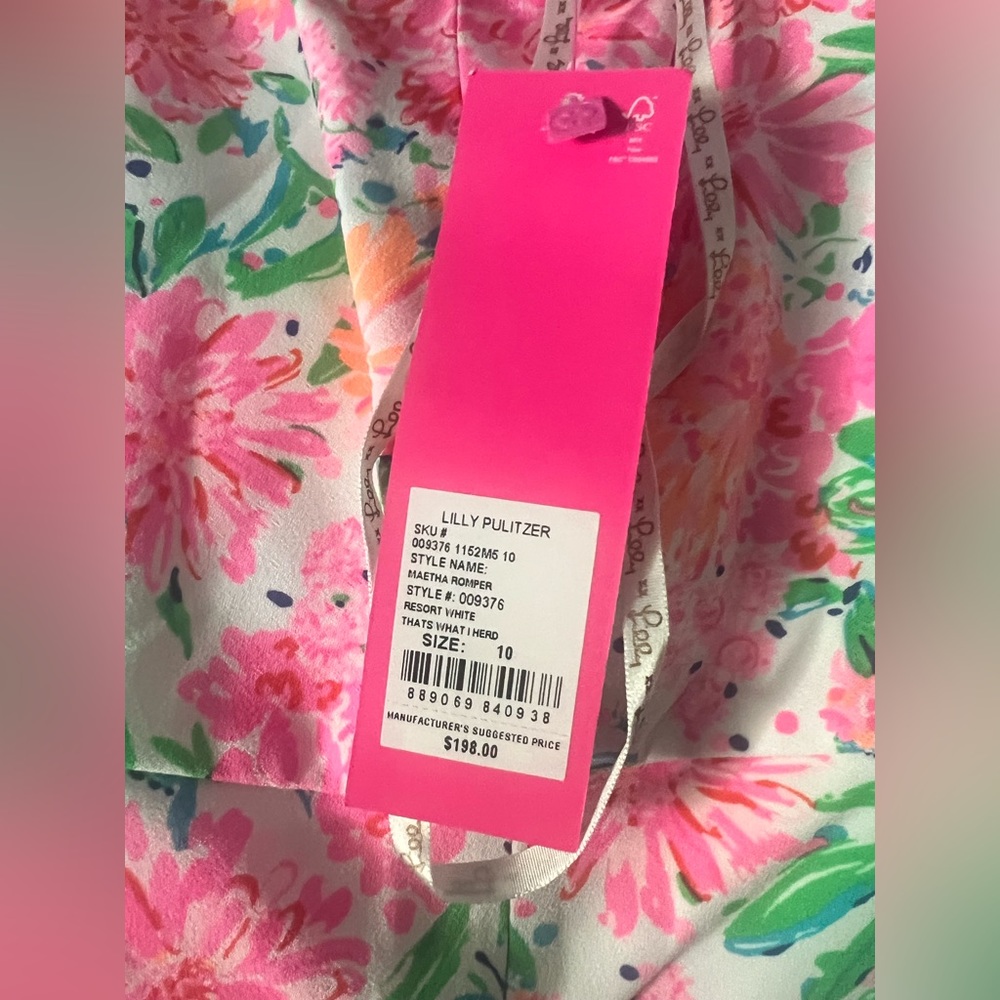 New Lilly Pulitzer Maetha Romper Thats what I herd - Picture 4 of 5